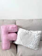 Embroidered Letter Cushion in Pink Gingham by Jonnys Sister - Image 4 of 4