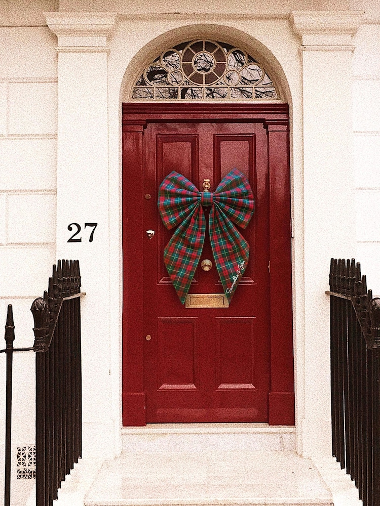 Personalised Tartan Christmas Door Bow by Jonnys Sister - Image 1 of 5