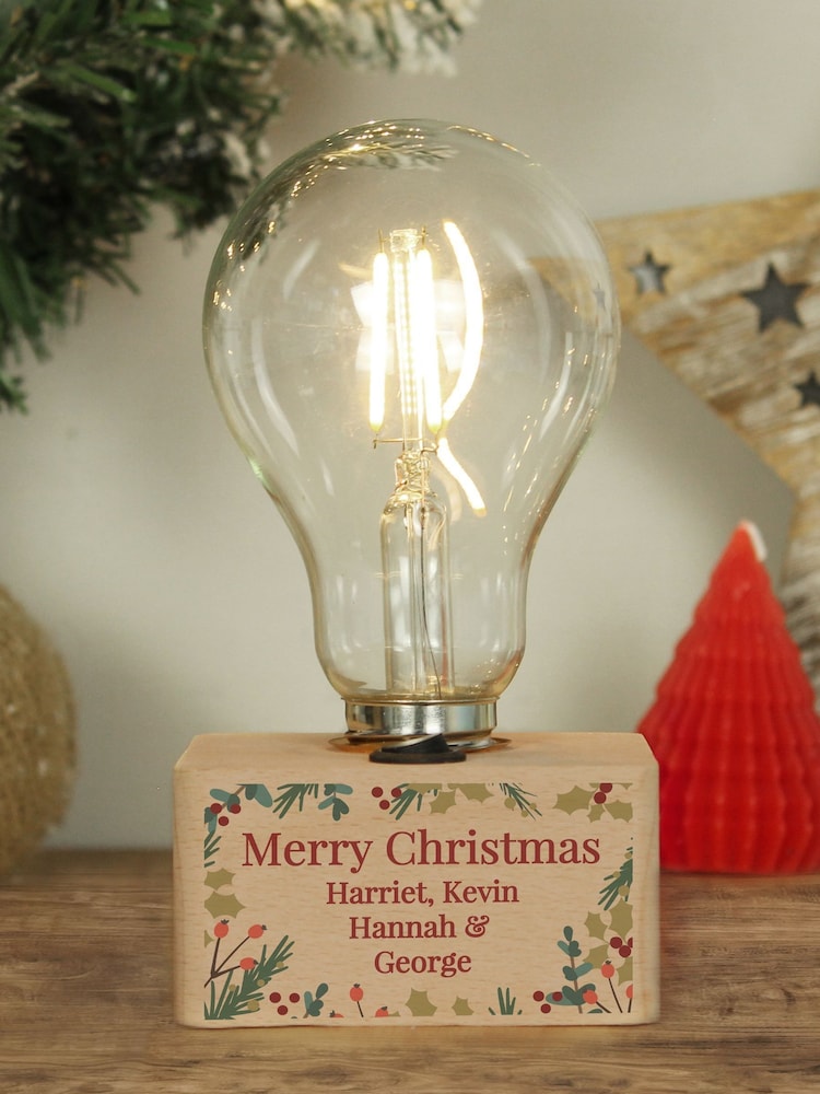 Personalised Christmas LED Light Bulb by PMC - Image 1 of 3
