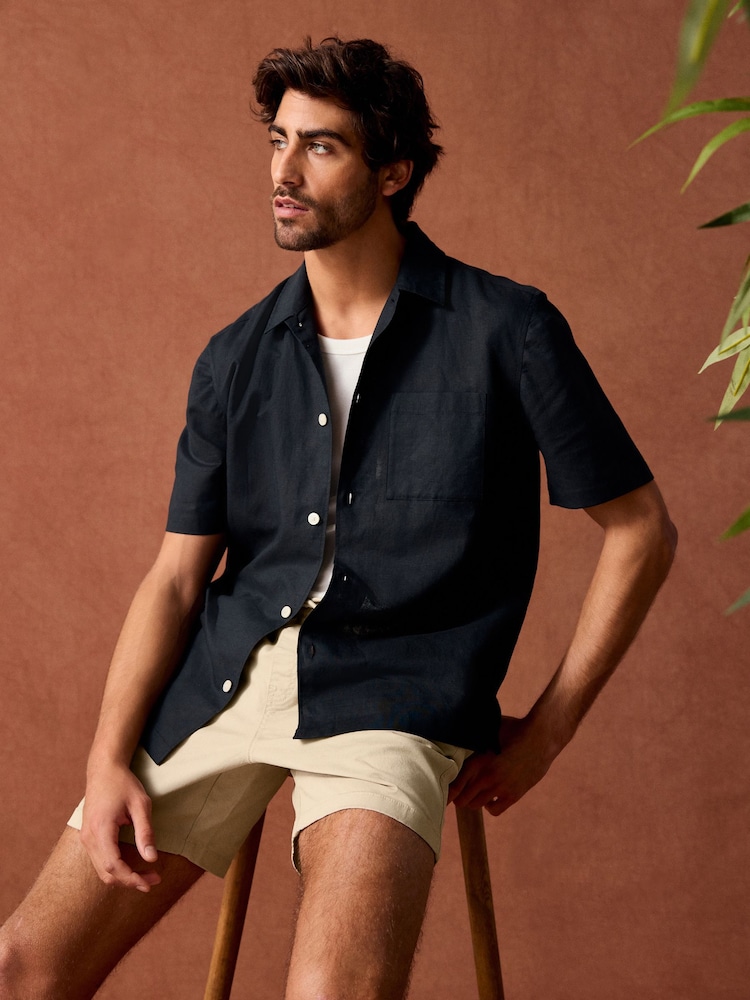 Pastelgeel - Stretch Cotton Elasticated Waist Shorts - Image 3 of 11