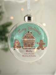 Personalised Glass Christmas Bauble by PMC - Image 1 of 2