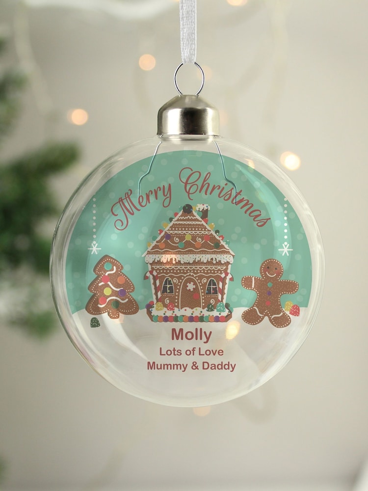 Personalised Glass Christmas Bauble by PMC - Image 1 of 2 Personalised Glass Christmas Bauble by PMC - Image 1 of 2