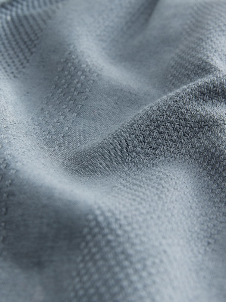 Bleu - 100% Coton Rayure texturée Short à taille coulissante - Image 10 de 10