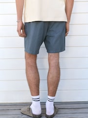 Bleu - 100% Coton Rayure texturée Short à taille coulissante - Image 3 de 10