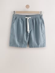 Bleu - 100% Coton Rayure texturée Short à taille coulissante - Image 8 de 10