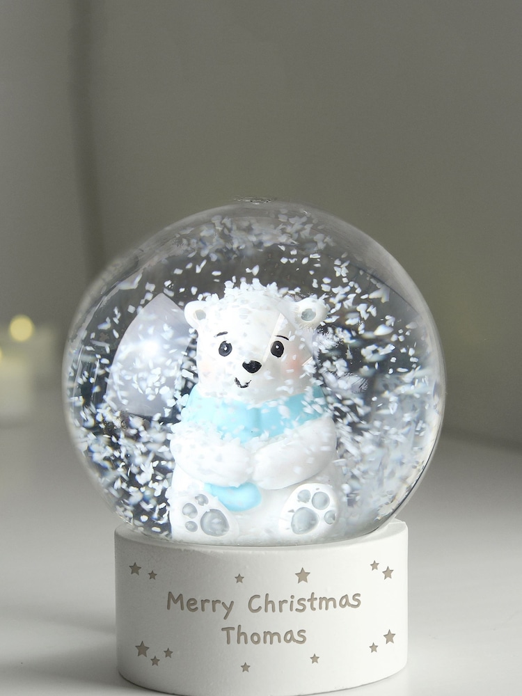 Personalised Polar Bear Christmas Snow Globe by PMC - Image 2 of 3