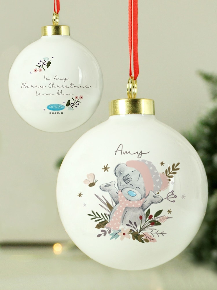 Personalise Me To You Tatty Bear Christmas Bauble by PMC - Image 1 of 3