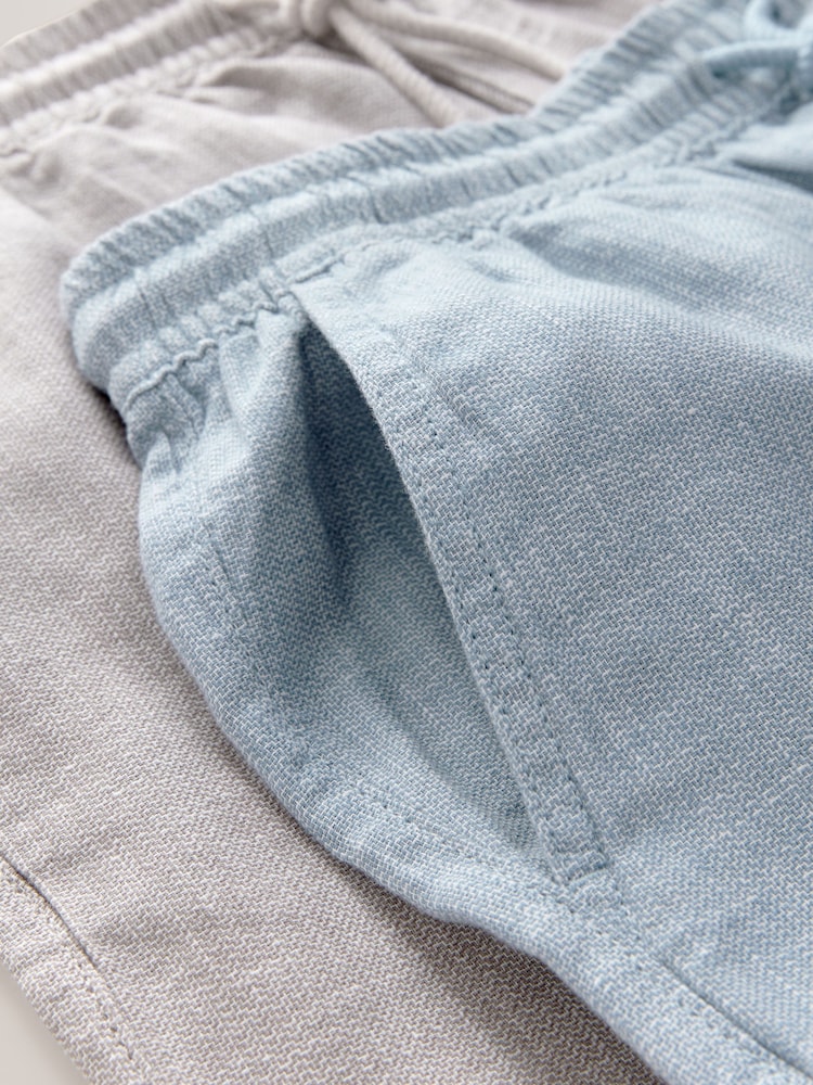 Bleu/Neutre - Short en coton Lin Dock 2 Pack - Image 6 of 7