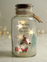 Personalised Festive Led Glass Christmas Jar by PMC - Image 1 of 3