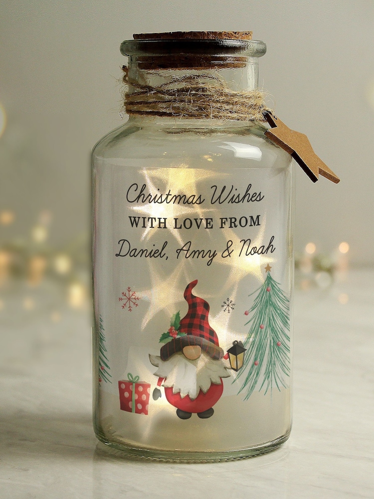 Personalised Festive Led Glass Christmas Jar by PMC - Image 3 of 3