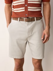 Светло-серый - Faux Suede Belted Chino Shorts - Изображение 1 из 9