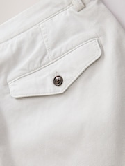 Светло-серый - Faux Suede Belted Chino Shorts - Изображение 8 из 9