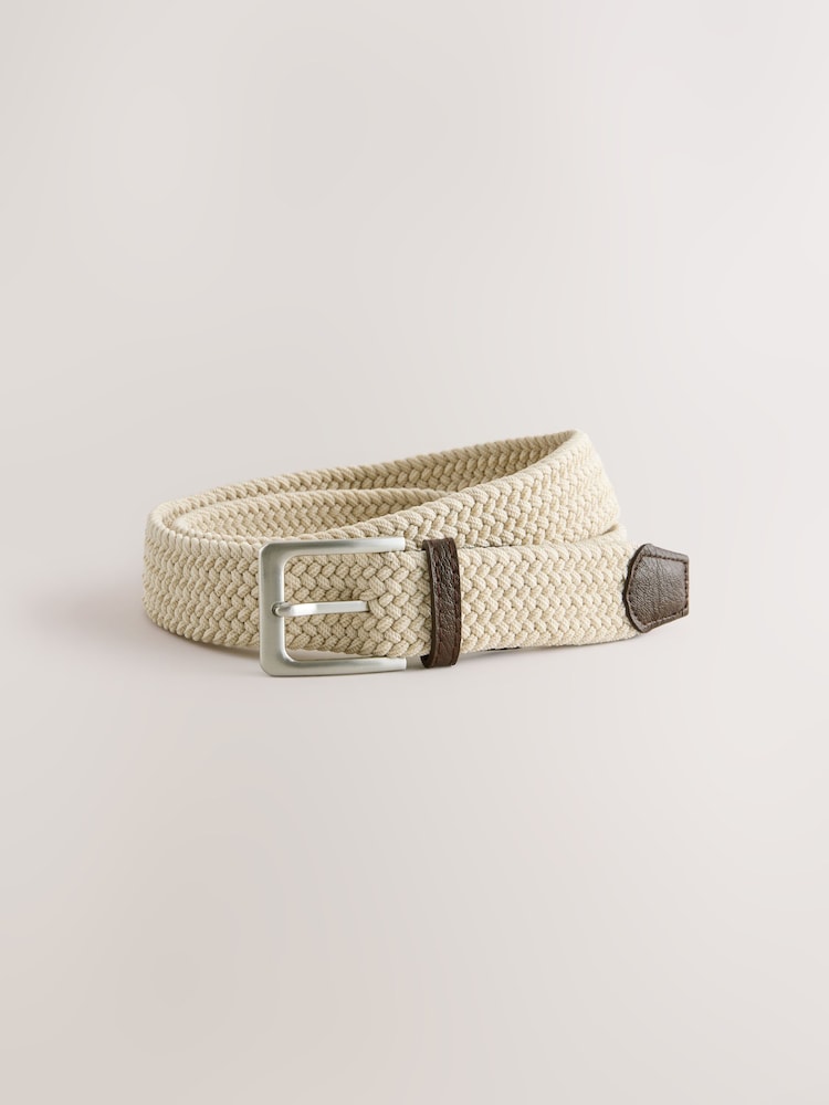 Stone Woven Belted Textured Shorts - Image 10 of 10