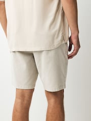 Stone Woven Belted Textured Shorts - Image 3 of 10