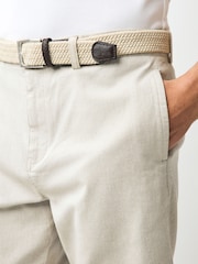 Stone Woven Belted Textured Shorts - Image 5 of 10