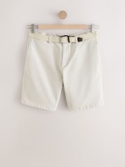 Stone Woven Belted Textured Shorts - Image 7 of 10