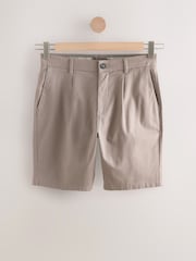 Champiñón - Pantalones cortos chinos con diseño plisado - Imagen 1 de 4