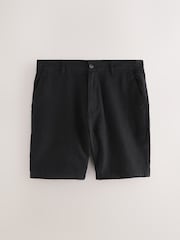 Black Elasticated Waist Pleat Chino Shorts - Image 5 of 8