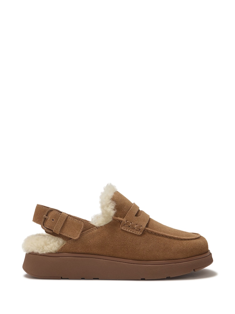 FitFlop Gen-Ff Suede Shearling Loafer Back-Strap Mules - Imagen 2 de 4