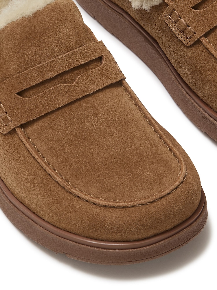 FitFlop Gen-Ff Suede Shearling Loafer Back-Strap Mules - Imagen 4 de 4