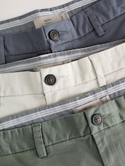 Blue/Bone/Sage Slim Fit Stretch Chinos Shorts 3 Pack - Image 9 of 9