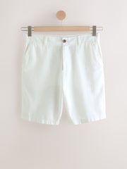 Blanc - Short chino à taille élastique en lin - Image 5 de 8