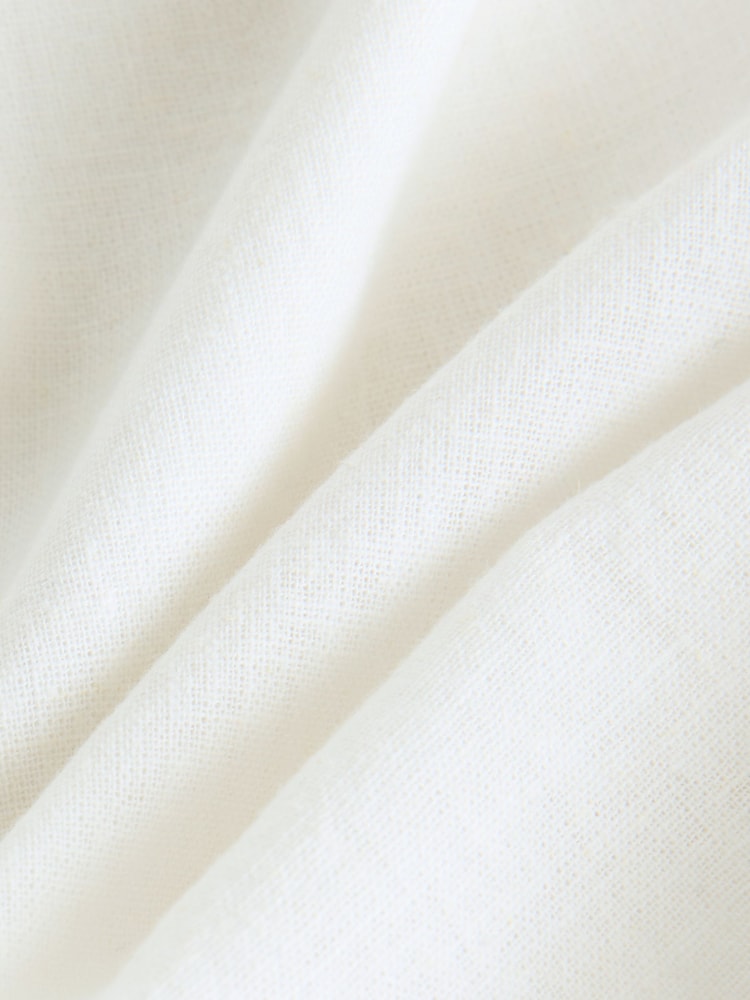 Blanc - Short chino à taille élastique en lin - Image 6 of 8