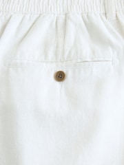 Blanc - Short chino à taille élastique en lin - Image 8 de 8