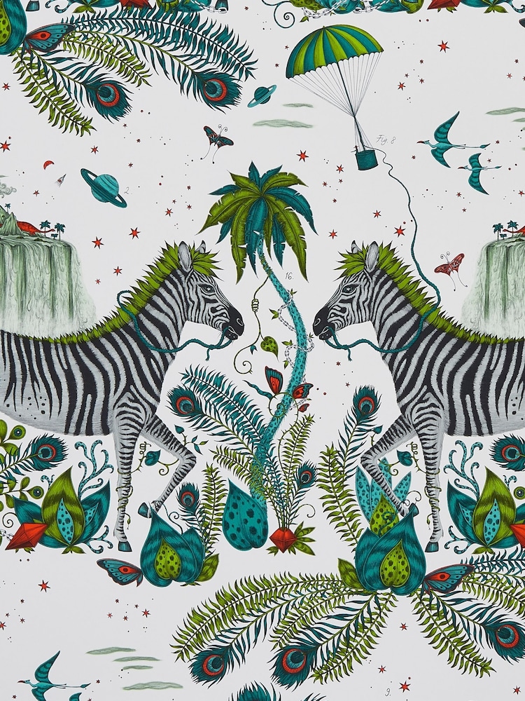 Clarke and Clarke Lost World Green Emma J Shipley Wilderie 10M Wallpaper - Image 1 of 1