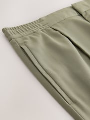 Khaki Elasticated Waist Pleat Chino Shorts - Image 8 of 8