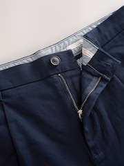 French Navy Straight Fit Pleated Chino Shorts - Image 3 of 4