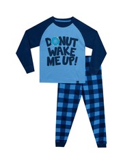 Harry Bear Blue Donut Wake Me Up Long Sleeve Pyjamas - Image 1 of 5