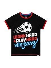 Harry Bear Red Work Hard Football Short Pyjamas - Image 2 of 5