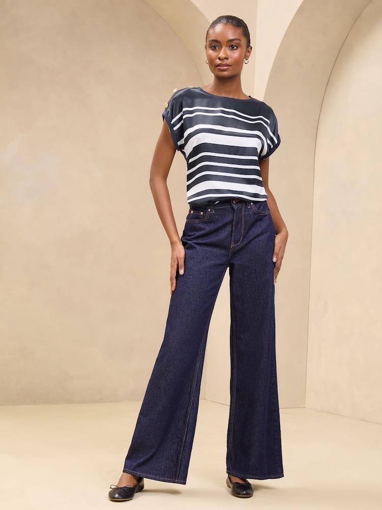 Lipsy Navy Round Neck T-Shirt - Image 3 of 4