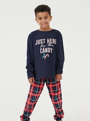 Society 8 Blue Boys Just Here For The Pyjamas - Image 1 of 4