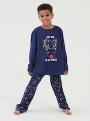 Society 8 Blue Boys Deer Family Pyjamas - Image 1 of 5