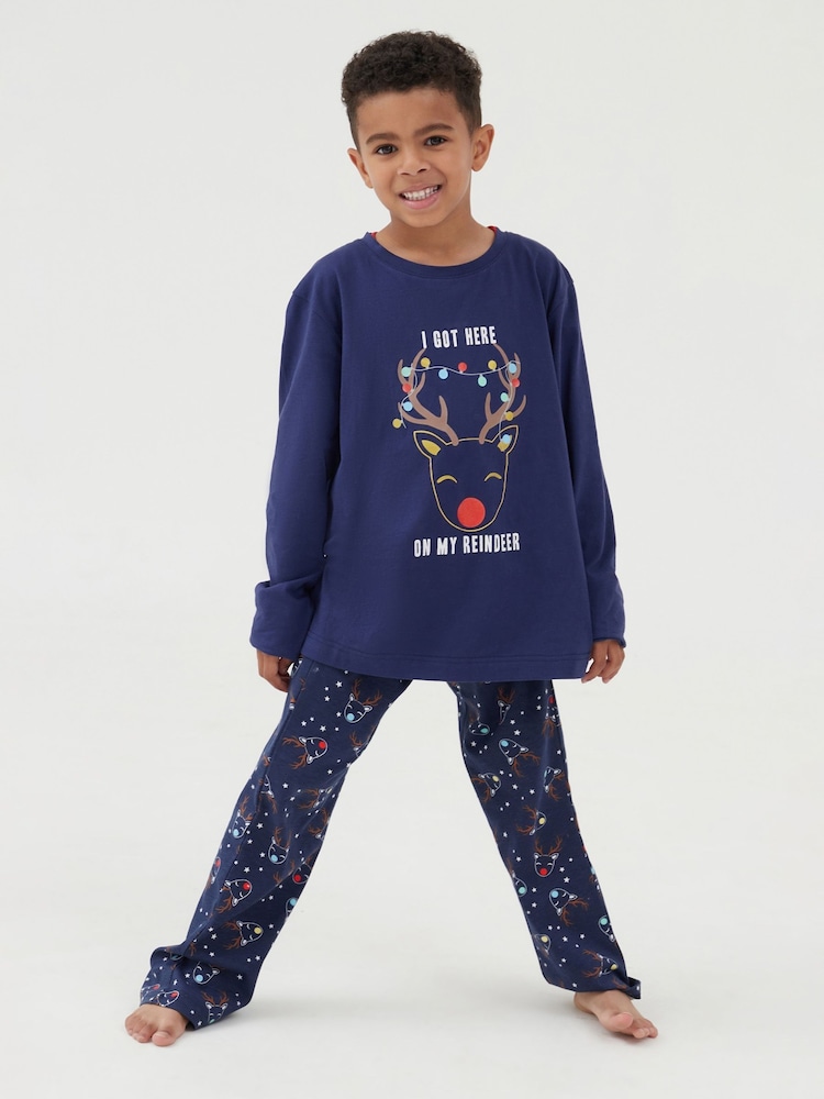 Society 8 Blue Boys Deer Family Pyjamas - Image 1 of 5