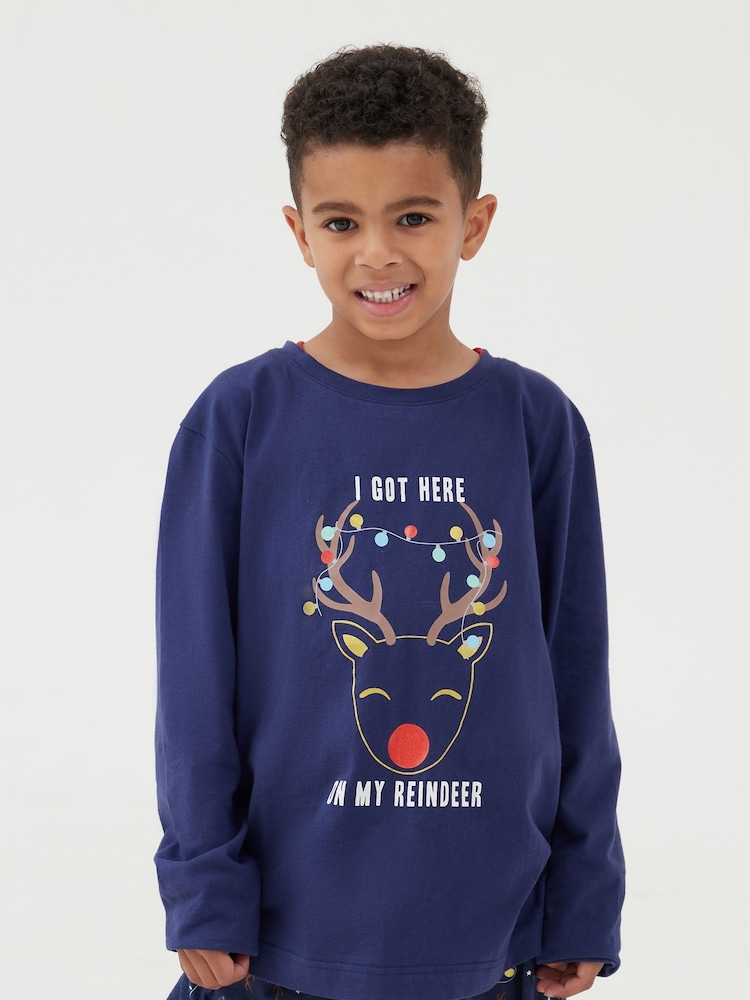 Society 8 Blue Boys Deer Family Pyjamas - Image 2 of 5