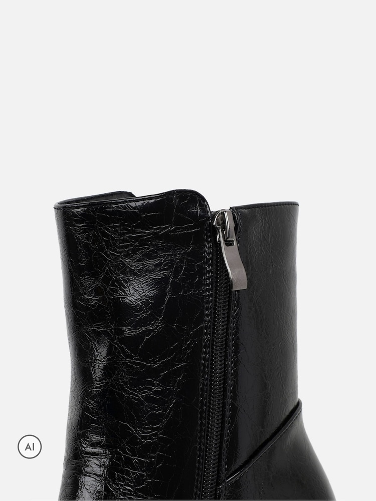 Simmi London Black Kalyra Heeled Ankle Boots - Image 4 of 4 Simmi London Black Kalyra Heeled Ankle Boots - Image 4 of 4