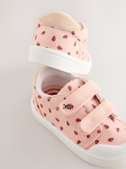 Pink Ladybird Wide Fit (G) Touch Fasten Strap Machine Washable Trainers - Image 4 of 5