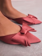 Pink Forever Comfort® Point Toe Bow Slingback Kitten Heels - Image 11 of 11