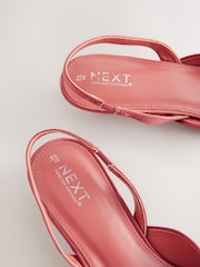 Pink Forever Comfort® Point Toe Bow Slingback Kitten Heels - Image 8 of 11