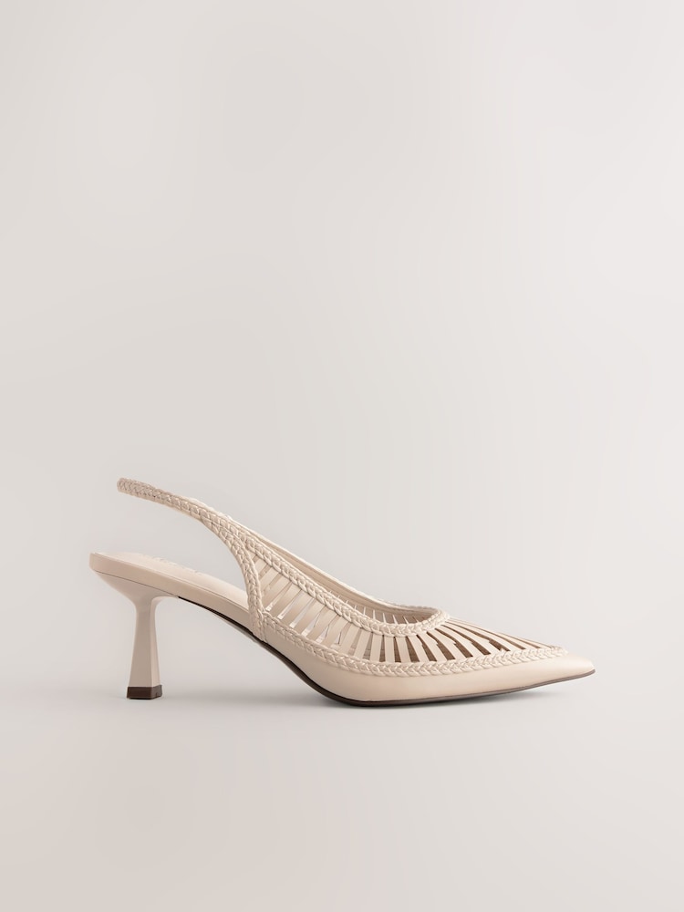 Knochen - Forever Comfort® Point Toe Cut Out Detail Low Slingback Heels - Bild 2 von 5 Knochen - Forever Comfort® Point Toe Cut Out Detail Low Slingback Heels - Bild 2 von 5