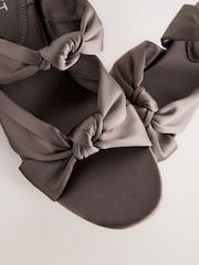 Grey Forever Comfort® Round Toe Twist Detail Low Heel Mules - Image 11 of 12