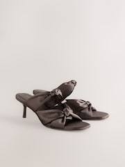 Grey Forever Comfort® Round Toe Twist Detail Low Heel Mules - Image 12 of 12