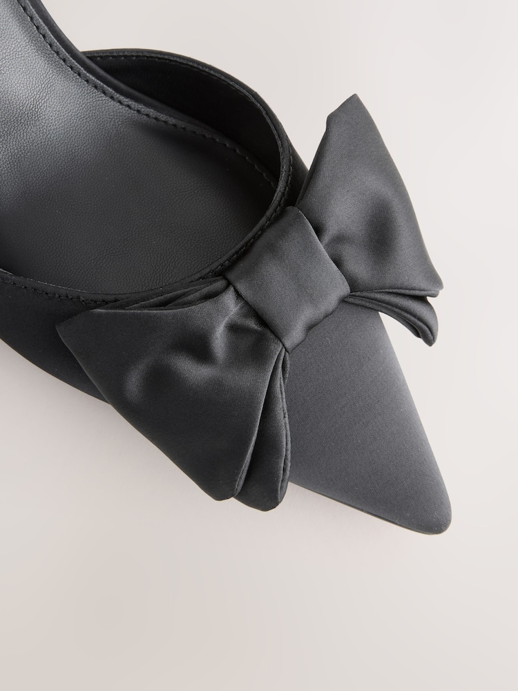 Preto - Forever Comfort Salto Slingback com Biqueira ® Ponta e Laço - Imagem 8 de 8