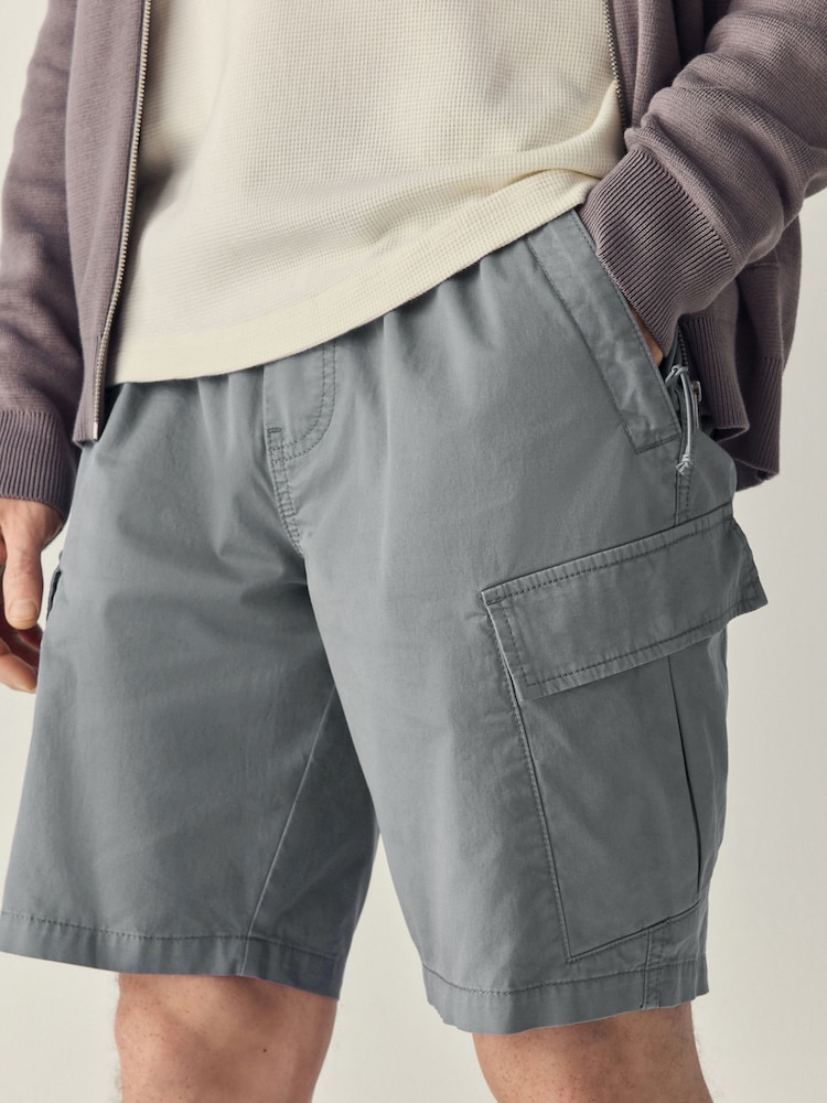 Blue Elasticated Waist Cargo Shorts - Image 1 of 11