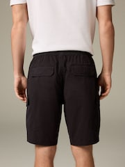 Black Elasticated Waist Cargo Shorts - Image 2 of 9