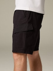 Black Elasticated Waist Cargo Shorts - Image 4 of 9