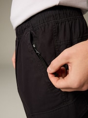 Black Elasticated Waist Cargo Shorts - Image 5 of 9